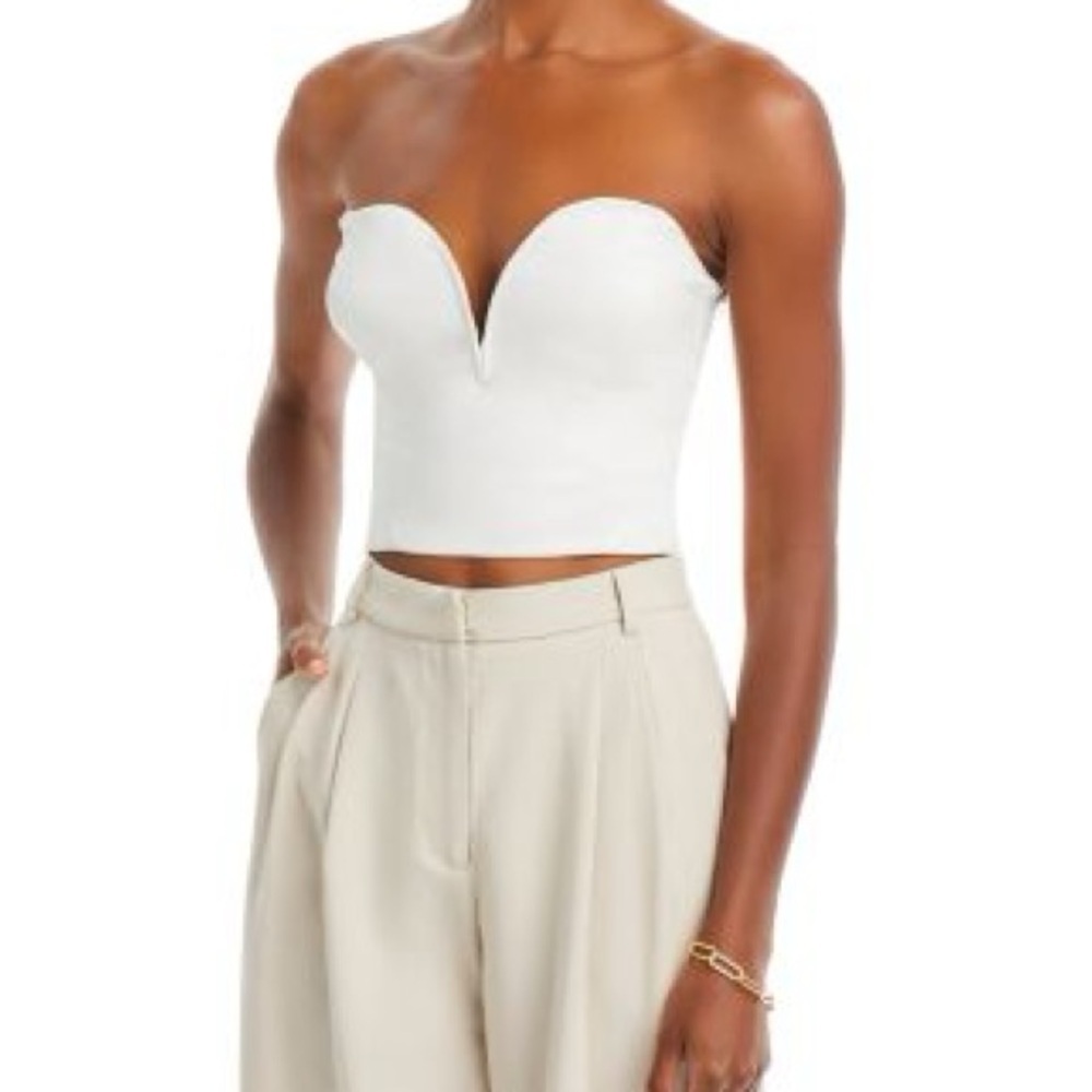 White Sleeveless Bustier Crop Top